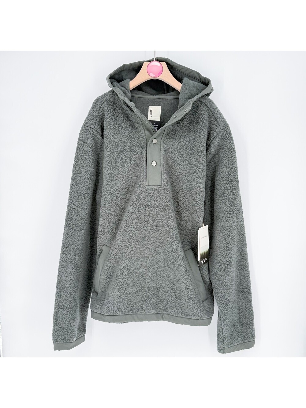 NWT Vuori Morrow Sherpa Fleece Outdoor Hoodie Gray Mens XL